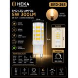 Avarson (1 Adet) Heka 5W Günışığı (3000K) G9 Duylu dim Edilebilir LED Kapsül Ampul - Gün Işığı