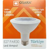 Avarson (1 Adet) Osaka 14W (100W) Beyaz Işık (6500K) E27 Duylu (Kalın Duy) LED PAR30 Ampul