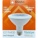 Avarson (1 Adet) Osaka 14W (100W) Ilık Beyaz (Günışığı) (4000K) E27 Duylu (Kalın Duy) LED PAR30 Ampul - Gün Işığı