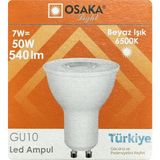 Avarson (1 Adet) Osaka 7W (50W) Beyaz Işık (6500K) GU10 Duylu LED Spot Ampul