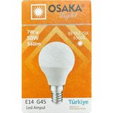 Avarson (1 adet) Osaka 7W (50W) Beyaz IŞIK E14 DUYLU (Ince Duy) LED Mini Ampul