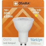 Avarson (1 Adet) Osaka 7W (50W) Sarı Işık (3000K) GU10 Duylu LED Spot Ampul