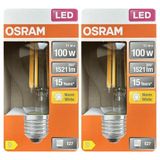 Avarson (2 Adet) Ledvance 11W Sarı Işık (2700K) E27 Duylu (Kalın Duy) Filament LED Ampul