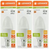 Avarson (3 Adet) Ledvance 4,9W Sarı Işık (2700K) E14 Duylu (Ince Duy) Dim Edilebilir LED Ampul