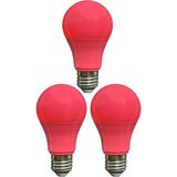 Avarson (3 Adet) Osaka 10W Pembe Işık E27 Duylu (Kalın Duy) LED Ampul