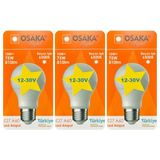 Avarson (3 Adet) Osaka 12VOLT 10W (75W) Beyaz Işık (6500K) E27 Duylu (Kalın Duy) LED Ampul