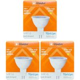 Avarson (3 Adet) Osaka 5W (40W) Sarı Işık (3000K) GU5.3 Duylu (İğne Bacak) Led Çanak Ampul
