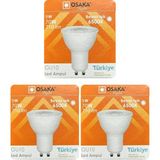 Avarson (3 Adet) Osaka 9W (70W) Beyaz Işık (6500K) GU10 Duylu LED Çanak Ampul