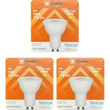 Avarson (3 Adet) Osaka 9W (70W) Sarı Işık (3000K) GU10 Duylu LED Çanak Ampul