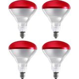 Avarson (4 Adet) 250W Kızılötesi (Infrared) Isıtıcılı Fizik Tedavi Lambası (Kırmızı Işık) E27 (Kalın Duy) - 250 W