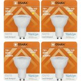 Avarson (4 Adet) Osaka 7W (50W) Sarı Işık (3000K) GU10 Duylu LED Spot Ampul