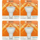 Avarson (4 Adet) Osaka 9W (70W) Beyaz Işık (6500K) GU10 Duylu LED Çanak Ampul