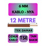 Avarson 6 MM NYA Enerji Kablosu, 12 Metre, Kahverengi