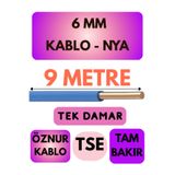 Avarson 6 MM NYA Enerji Kablosu, 9 Metre, Mavi