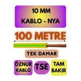 Avarson Öznur 10 MM NYA Enerji Kablosu, 100 Metre, Sarı-Yeşil
