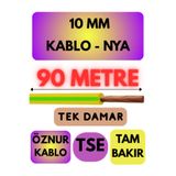 Avarson Öznur 10 MM NYA Enerji Kablosu, 90 Metre, Sarı-Yeşil