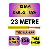 Avarson Öznur 10 MM NYA Kablo, 23 Metre, Sarı-Yeşil