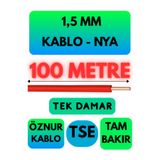 Avarson Öznur 1,5 MM NYA Enerji Kablosu, 100 Metre, Kırmızı