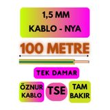 Avarson Öznur 1,5 MM NYA Enerji Kablosu, 100 Metre, Sarı-Yeşil