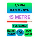 Avarson Öznur 1,5 MM NYA Enerji Kablosu, 15 Metre, Kırmızı