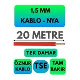Avarson Öznur 1,5 MM NYA Kablo, 20 Metre, Kırmızı
