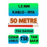 Avarson Öznur 1,5 MM NYA Kablo, 50 Metre, Kırmızı