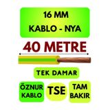 Avarson Öznur 16 MM NYA Enerji Kablosu, 40 Metre, Sarı-Yeşil