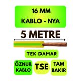 Avarson Öznur 16 MM NYA Enerji Kablosu, 5 Metre, Sarı-Yeşil