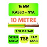 Avarson Öznur 16 MM NYA Kablo, 10 Metre, Sarı-Yeşil
