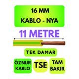 Avarson Öznur 16 MM NYA Kablo, 11 Metre, Sarı-Yeşil