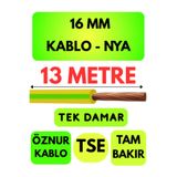 Avarson Öznur 16 MM NYA Kablo, 13 Metre, Sarı-Yeşil