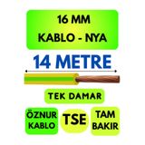 Avarson Öznur 16 MM NYA Kablo, 14 Metre, Sarı-Yeşil