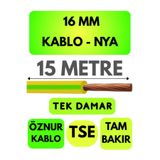 Avarson Öznur 16 MM NYA Kablo, 15 Metre, Sarı-Yeşil