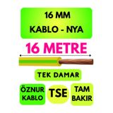 Avarson Öznur 16 MM NYA Kablo, 16 Metre, Sarı-Yeşil
