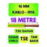 Avarson Öznur 16 MM NYA Kablo, 18 Metre, Sarı-Yeşil