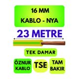 Avarson Öznur 16 MM NYA Kablo, 23 Metre, Sarı-Yeşil