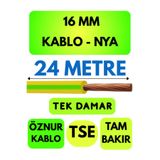 Avarson Öznur 16 MM NYA Kablo, 24 Metre, Sarı-Yeşil