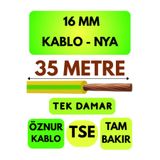 Avarson Öznur 16 MM NYA Kablo, 35 Metre, Sarı-Yeşil