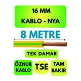 Avarson Öznur 16 MM NYA Kablo, 8 Metre, Sarı-Yeşil