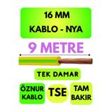 Avarson Öznur 16 MM NYA Kablo, 9 Metre, Sarı-Yeşil
