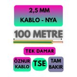 Avarson Öznur 2,5 MM NYA Enerji Kablosu, 100 Metre, Sarı-Yeşil