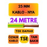 Avarson Öznur 25 MM NYA Enerji Kablosu, 24 Metre, Sarı-Yeşil