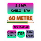 Avarson Öznur 2,5 MM NYA Enerji Kablosu, 60 Metre, Sarı-Yeşil