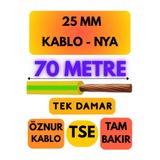 Avarson Öznur 25 MM NYA Enerji Kablosu, 70 Metre, Sarı-Yeşil