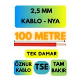 Avarson Öznur 2,5 MM NYA Kablo, 100 Metre, Kırmızı