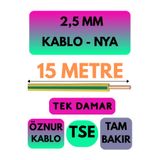 Avarson Öznur 2,5 MM NYA Kablo, 15 Metre, Sarı-Yeşil