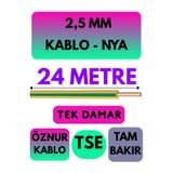 Avarson Öznur 2,5 MM NYA Kablo, 24 Metre, Sarı-Yeşil