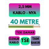 Avarson Öznur 2,5 MM NYA Kablo, 40 Metre, Sarı-Yeşil