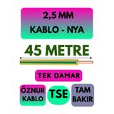 Avarson Öznur 2,5 MM NYA Kablo, 45 Metre, Sarı-Yeşil