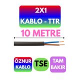Avarson Öznur 2X1 TTR Kablo, 10 Metre, Siyah
